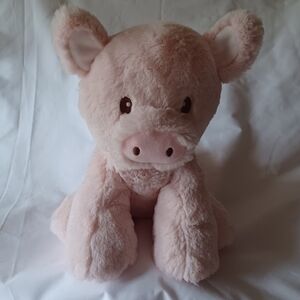 KellyToy Kellybaby Chubby Sitting Baby Pig Pink Cuddly Plush Rattle Toy 11"